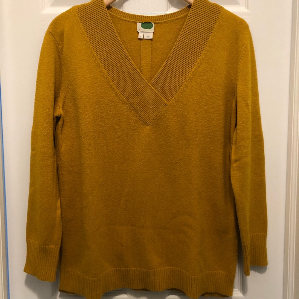 ANTHROPOLOGIE gold sweater